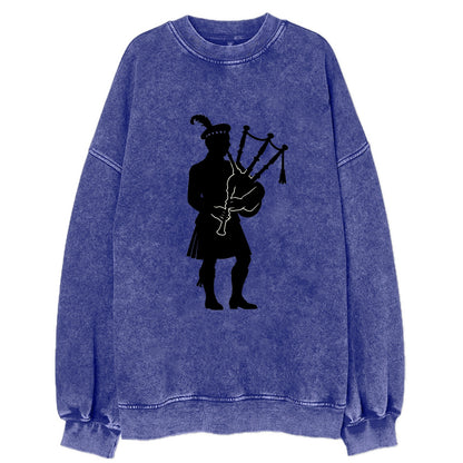 Bagpiper in traditional stance - Vintage Sweatshirt - Blue