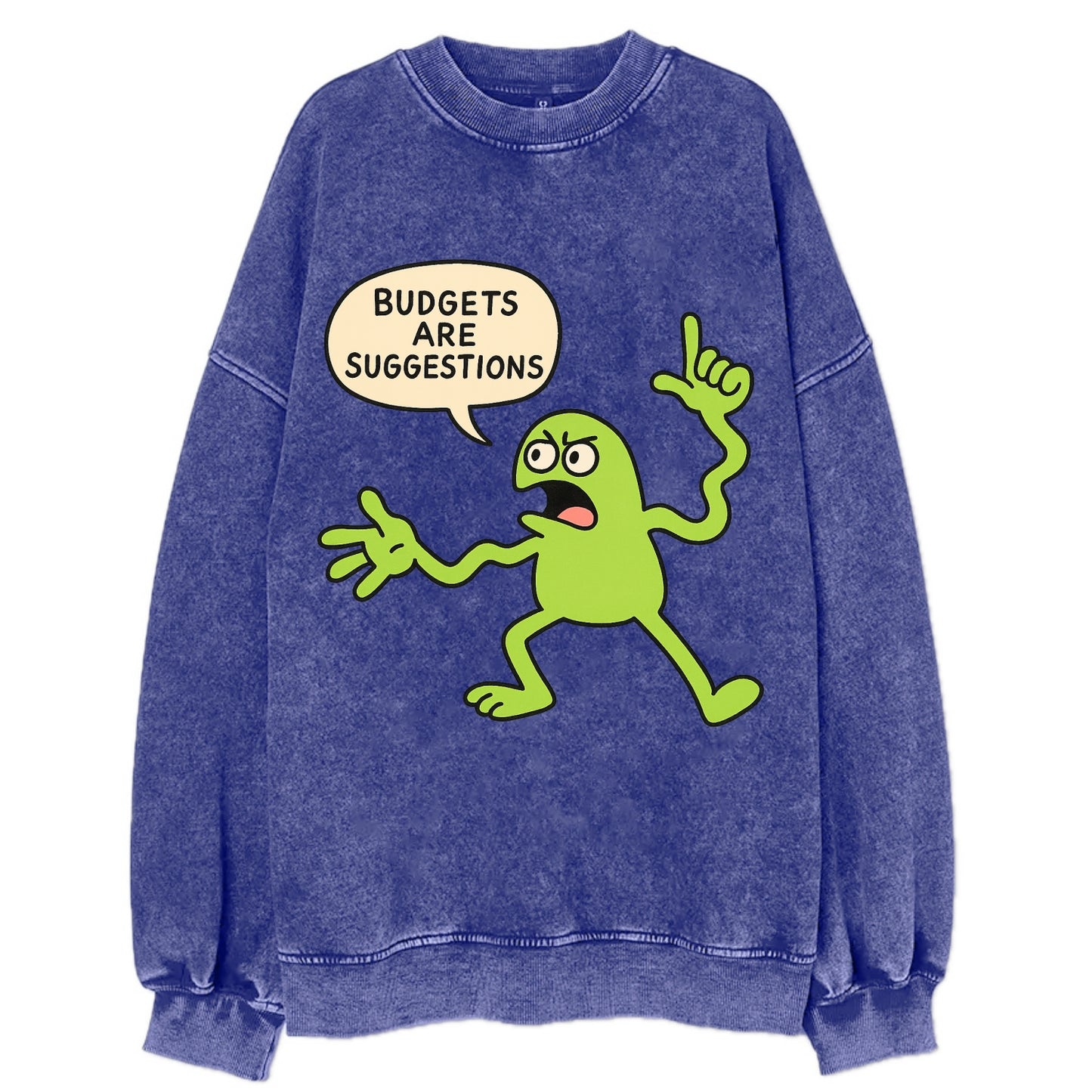 BUDGETS ARE SUGGESTIONS | Rebellious calculator - Vintage Sweatshirt - Blue