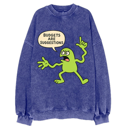 BUDGETS ARE SUGGESTIONS | Rebellious calculator - Vintage Sweatshirt - Blue