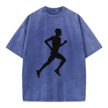 Kenyan distance runner stride - Vintage T-shirt - Blue