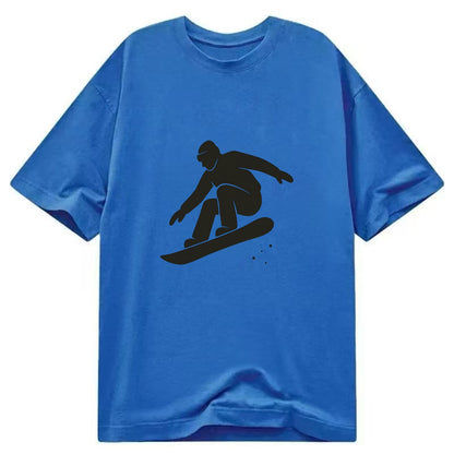 Snowboarder catching air off a jump - Classic T-shirt - Blue
