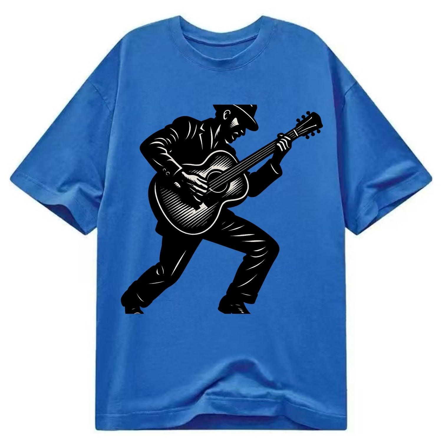 Guitarist playing acoustic guitar - Classic T-shirt - Blue