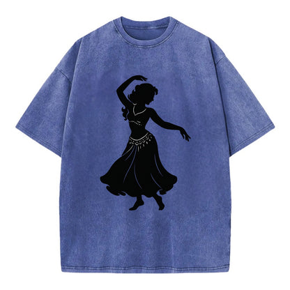 Belly dancer graceful gesture - Vintage T-shirt - Blue
