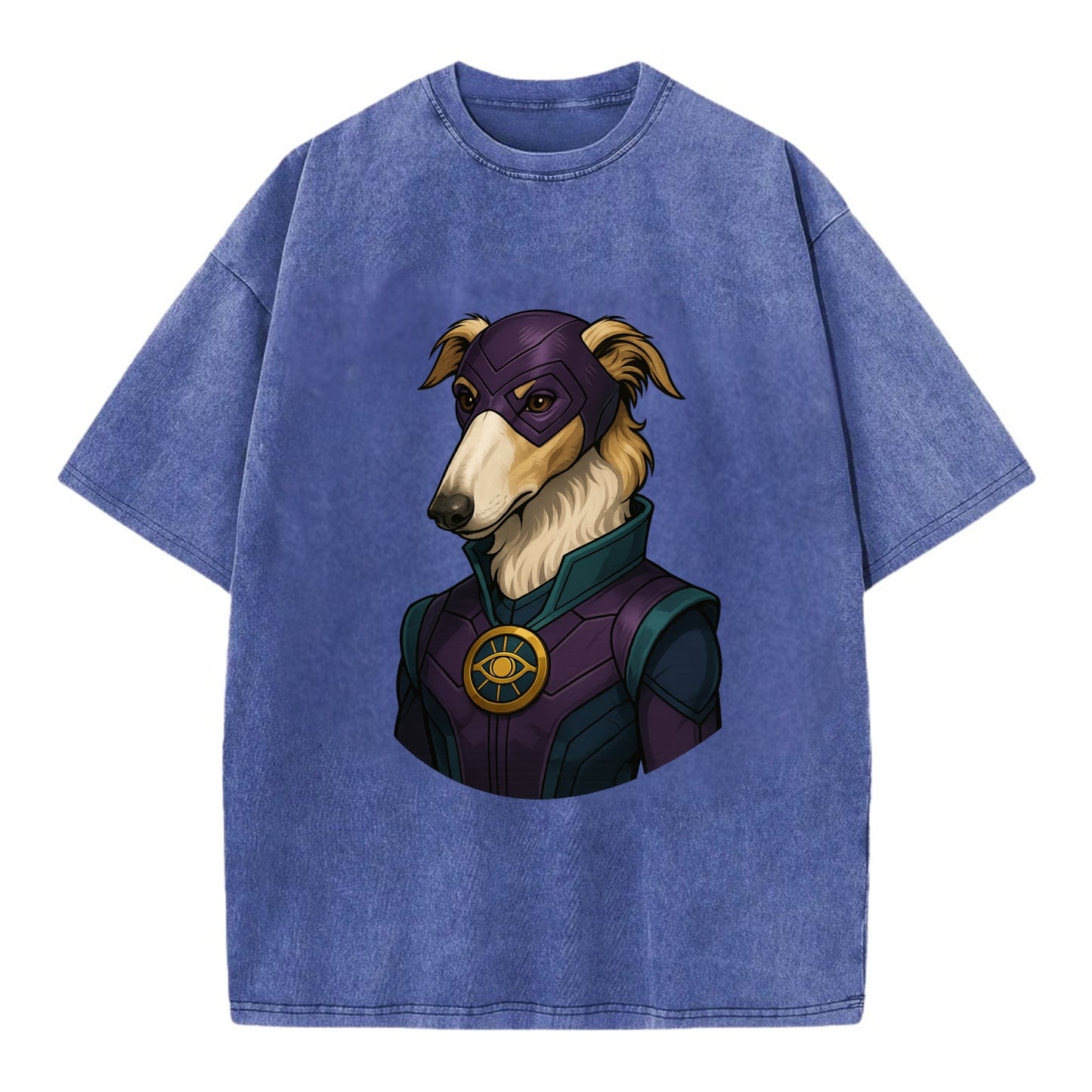 Borzoi Mystic Hero  - Vintage T-shirt - Blue