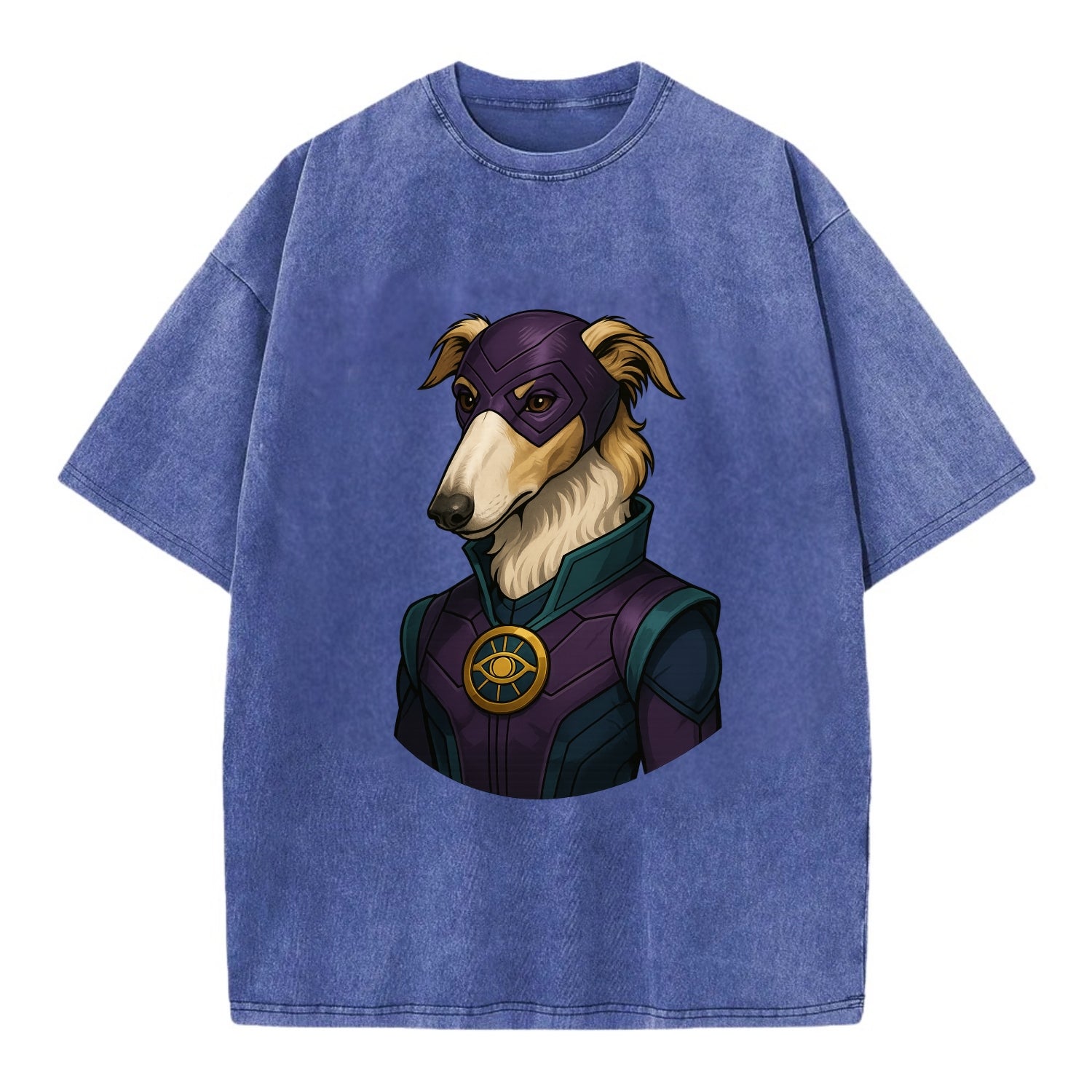 Borzoi Mystic Hero  - Vintage T-shirt - Blue
