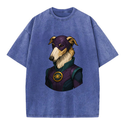 Borzoi Mystic Hero  - Vintage T-shirt - Blue