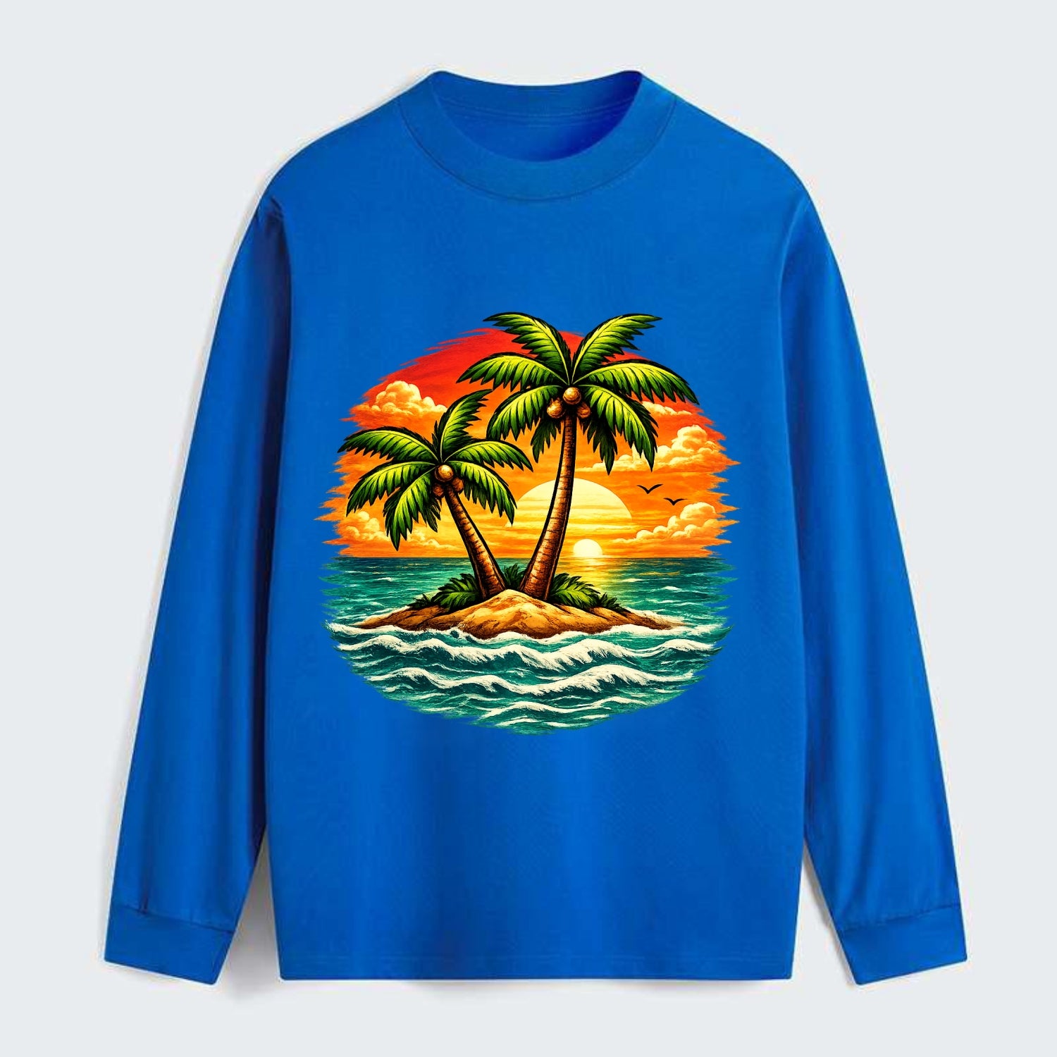 Tropical Island - Classic Long Sleeve Shirt - Blue