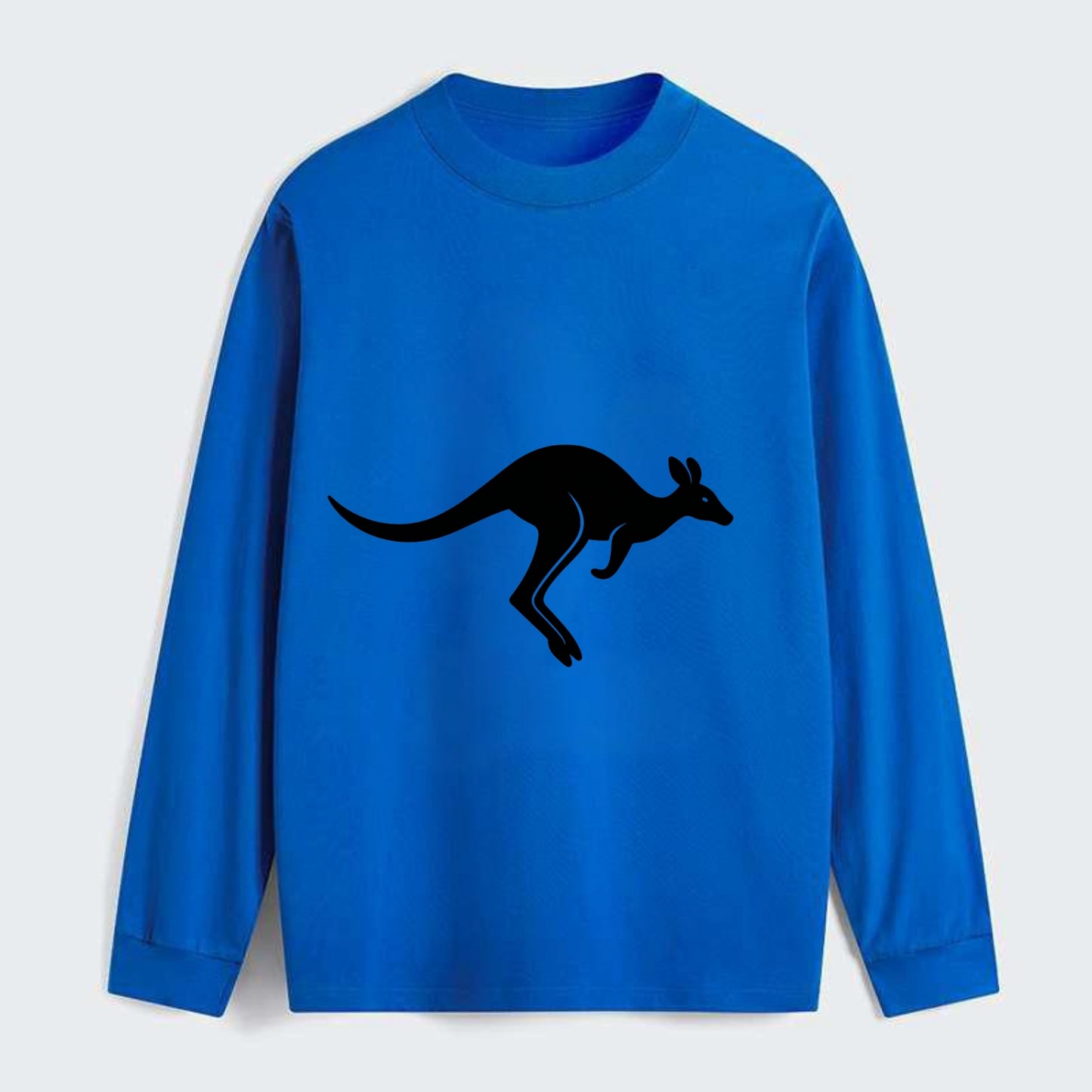 Kangaroo leaping across outback - Classic Long Sleeve Shirt - Blue