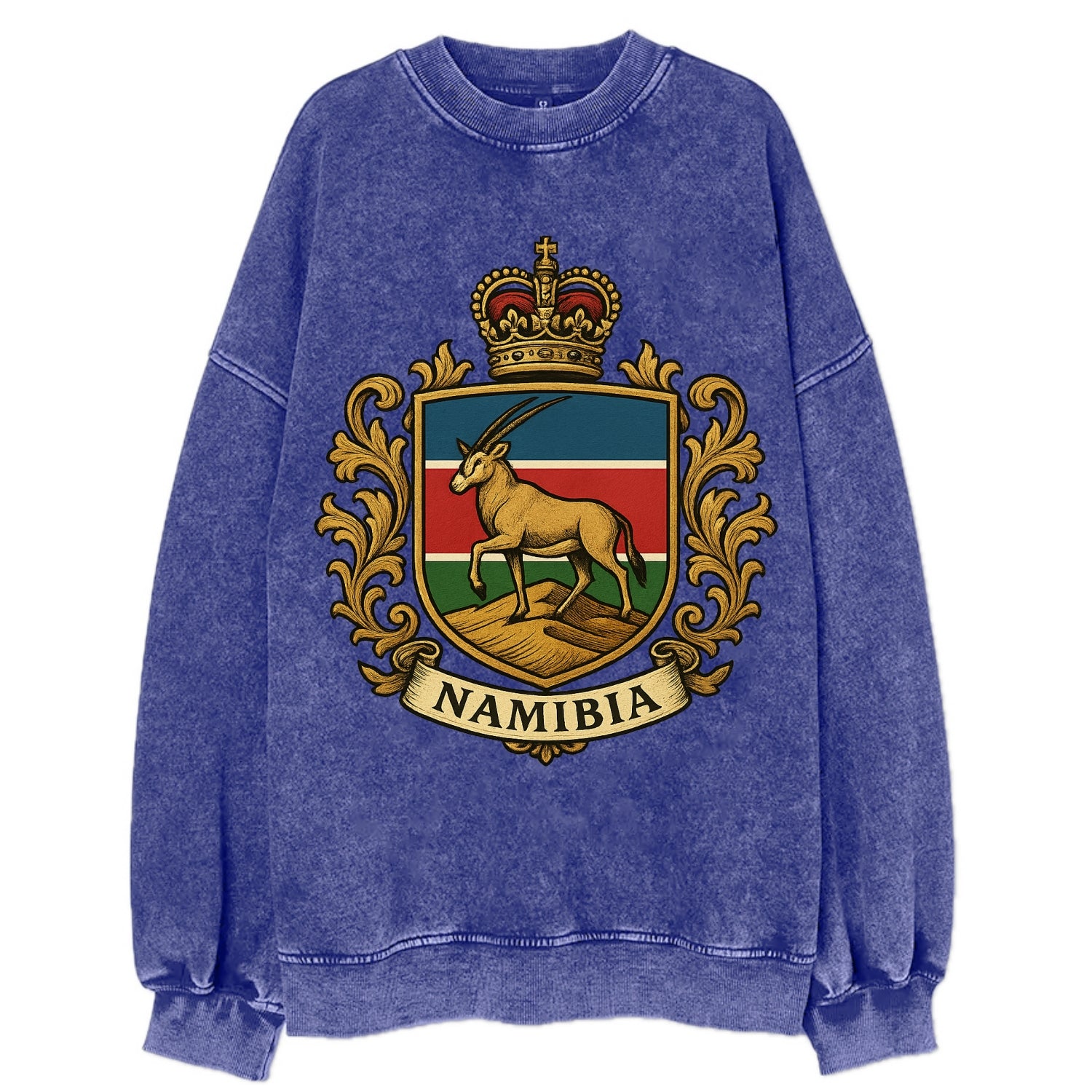 Namibia Heritage Badge  - Vintage Sweatshirt - Blue