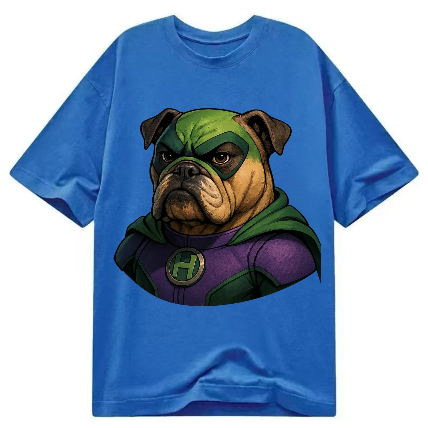 Bulldog Strong Hero  - Classic T-shirt - Blue