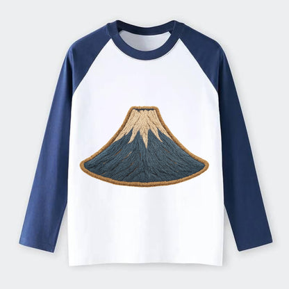 Sacred Mountain  - Raglan Long Sleeve T-Shirt - Blue