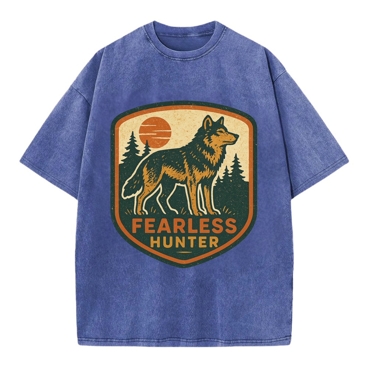 Fearless Hunter  - Vintage T-shirt - Blue