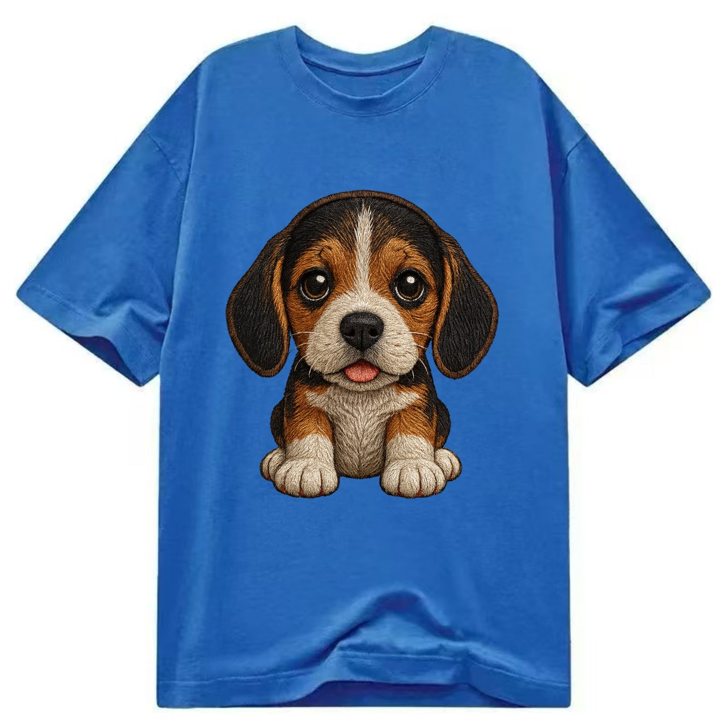 Baby Beagle Puppy - tricolor coat, long droopy ears, big pleading eyes, - Classic T-shirt - Blue