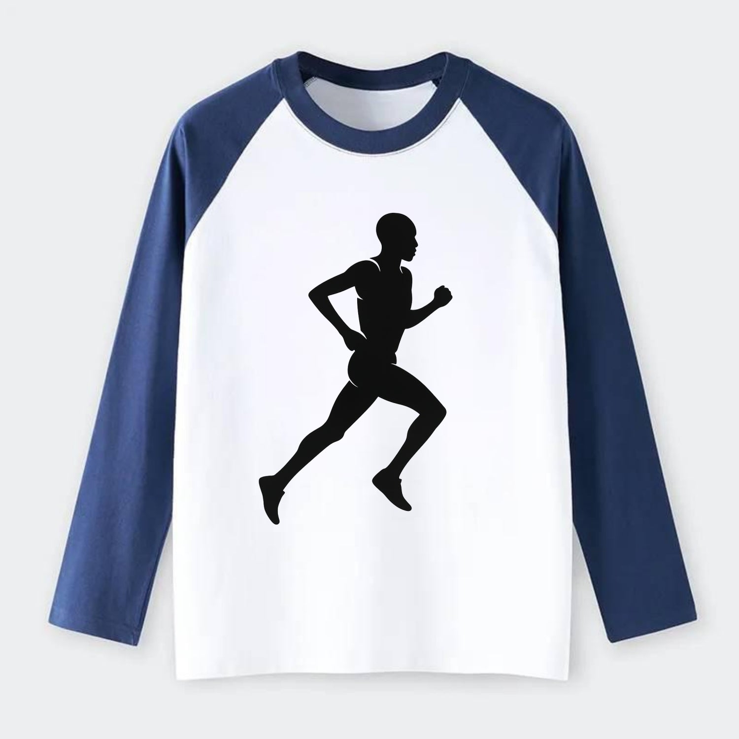 Kenyan distance runner stride - Raglan Long Sleeve T-Shirt - Blue