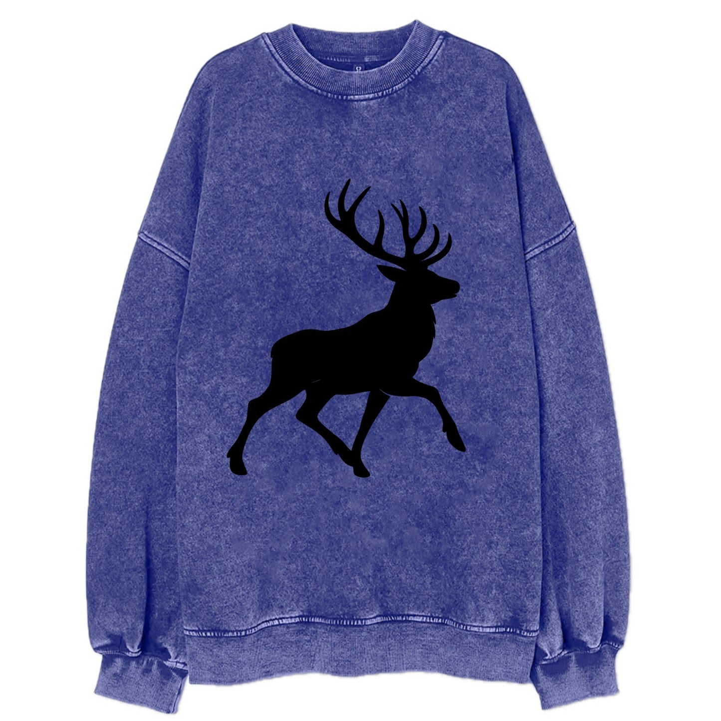 Deer with majestic antlers - Vintage Sweatshirt - Blue
