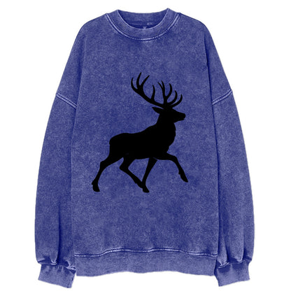 Deer with majestic antlers - Vintage Sweatshirt - Blue