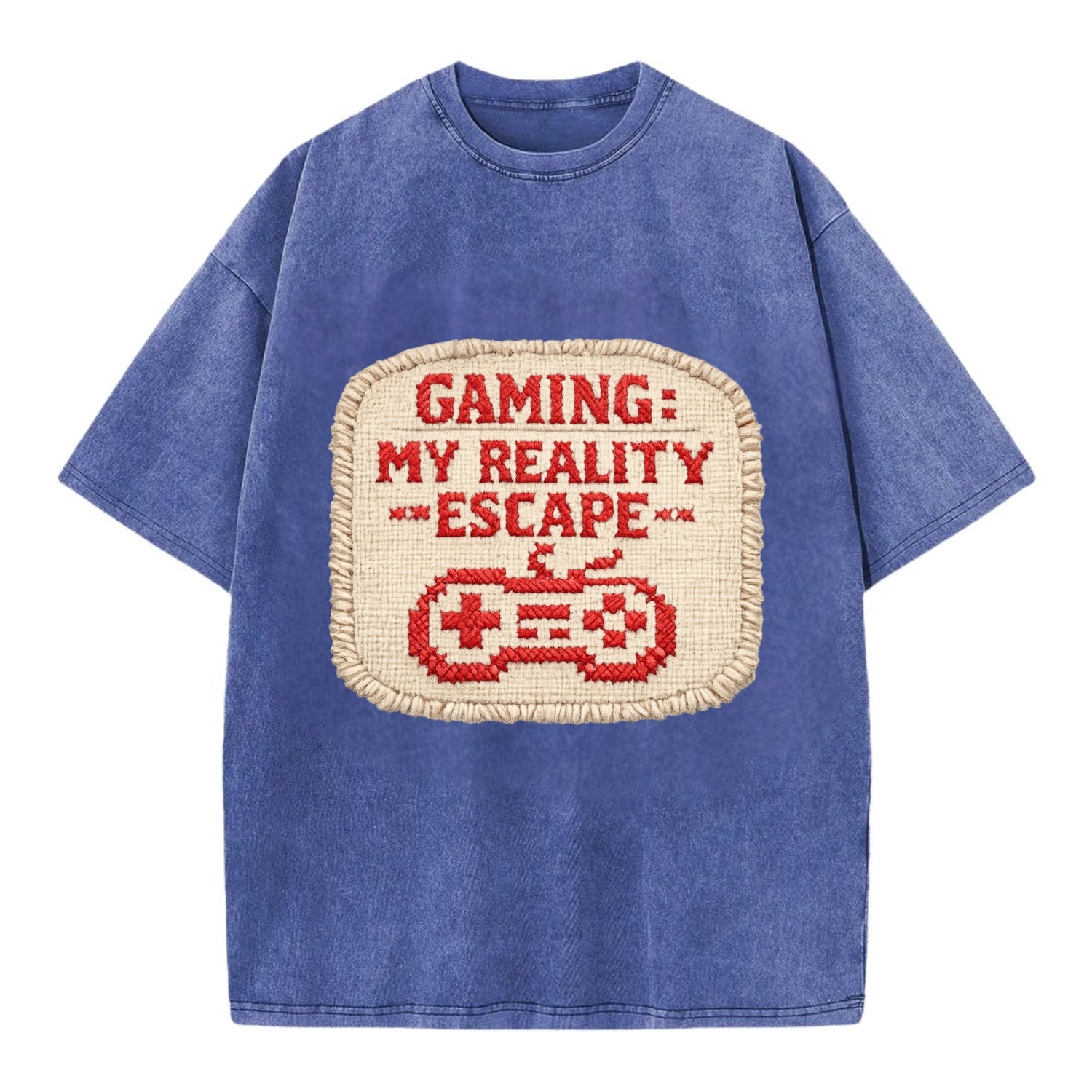 GAMING: MY REALITY ESCAPE - red game escape - red - gaming reality escape - Vintage T-shirt - Blue