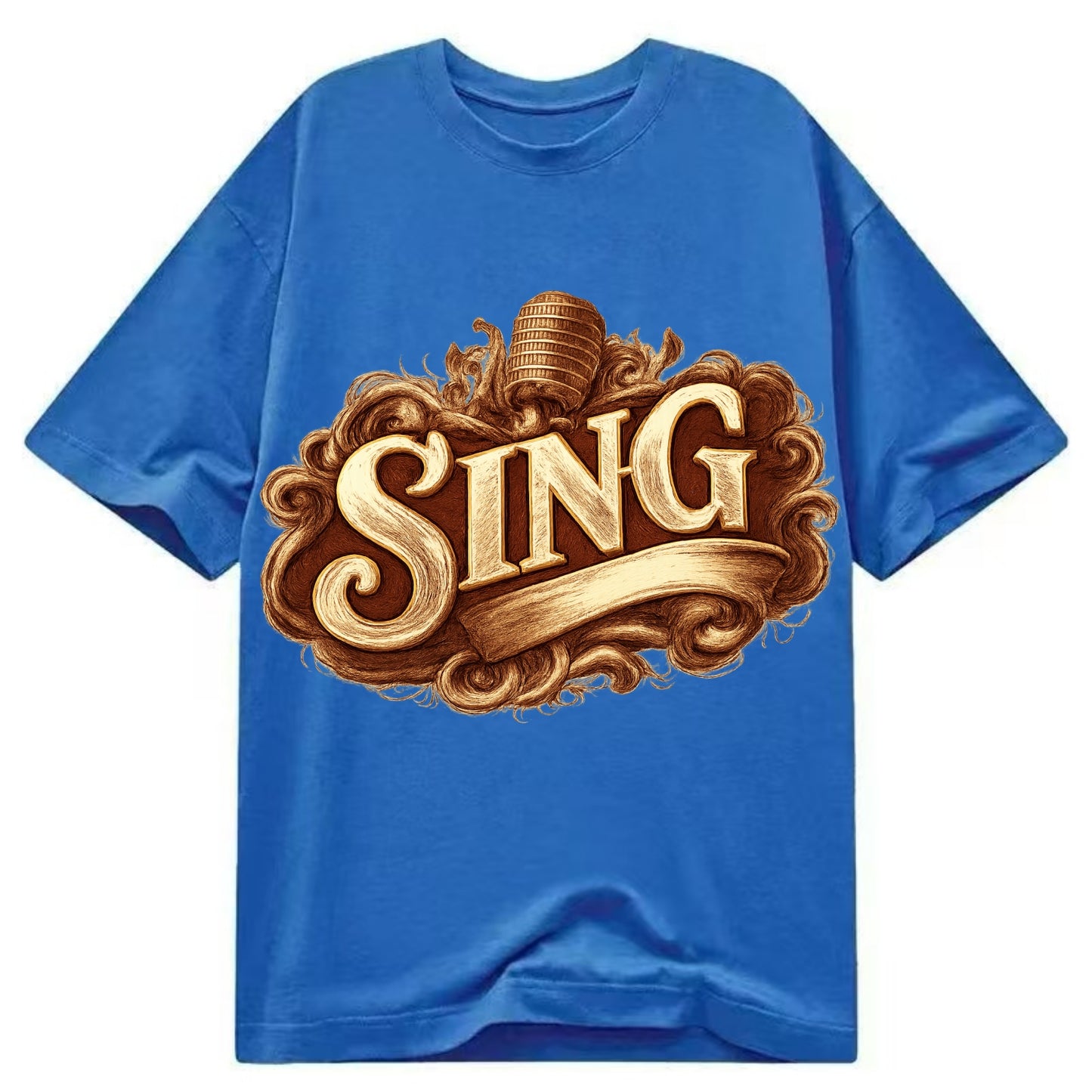 Bold typography design - "SING" - vocal expression, musical soul - Classic T-shirt - Blue