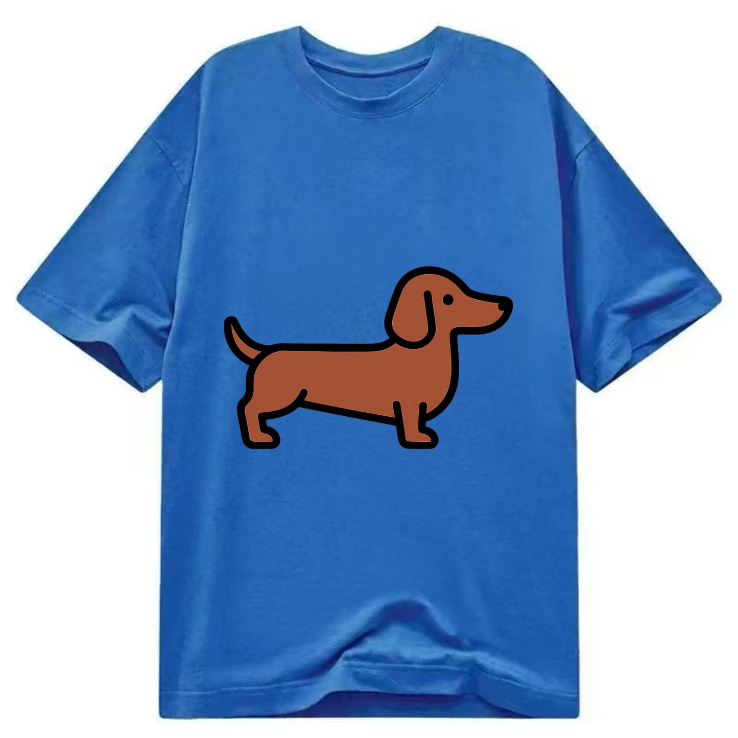 Dachshund - Red/brown smooth flat side profile - Classic T-shirt - Blue