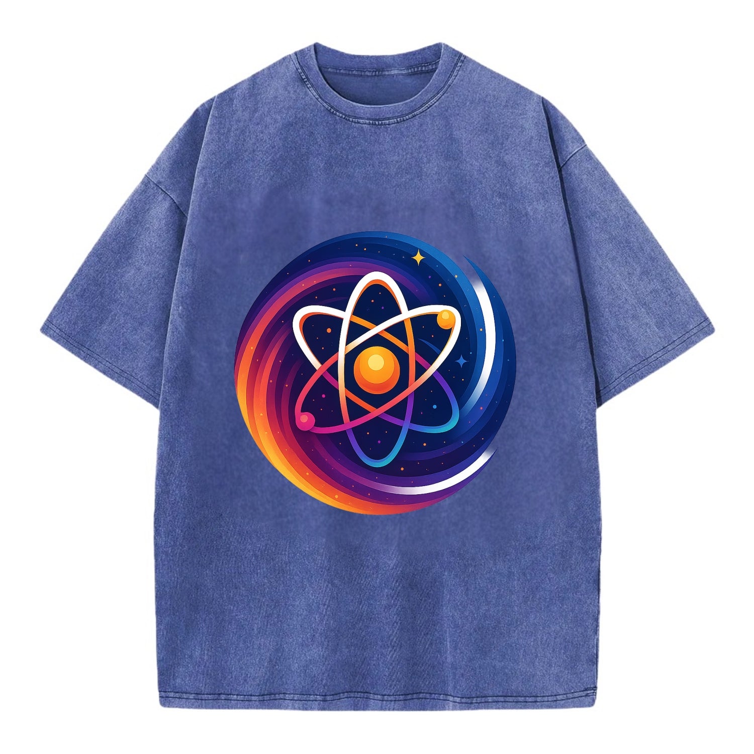 Micro Macro - Atom structure expanding i - Vintage T-shirt - Blue