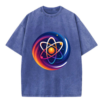 Micro Macro - Atom structure expanding i - Vintage T-shirt - Blue