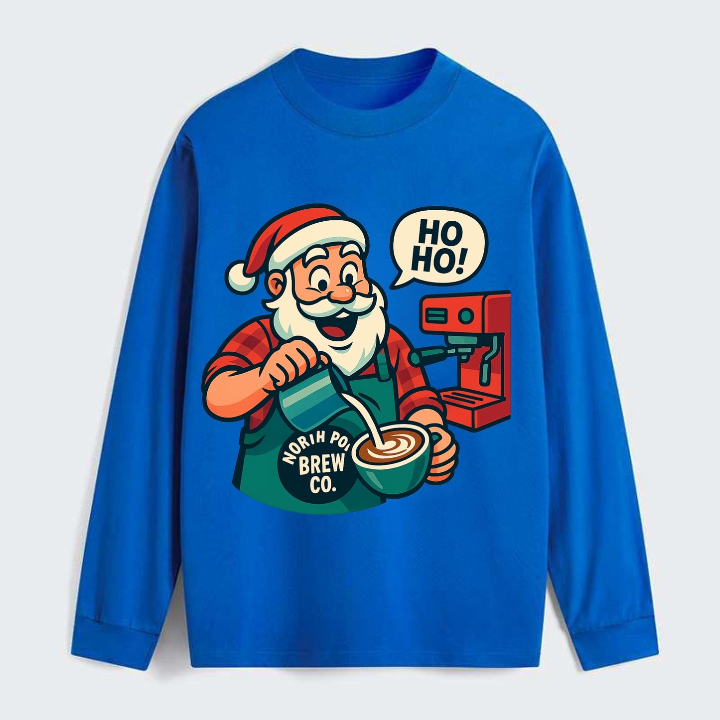 Santa Barista - Classic Long Sleeve Shirt - Blue