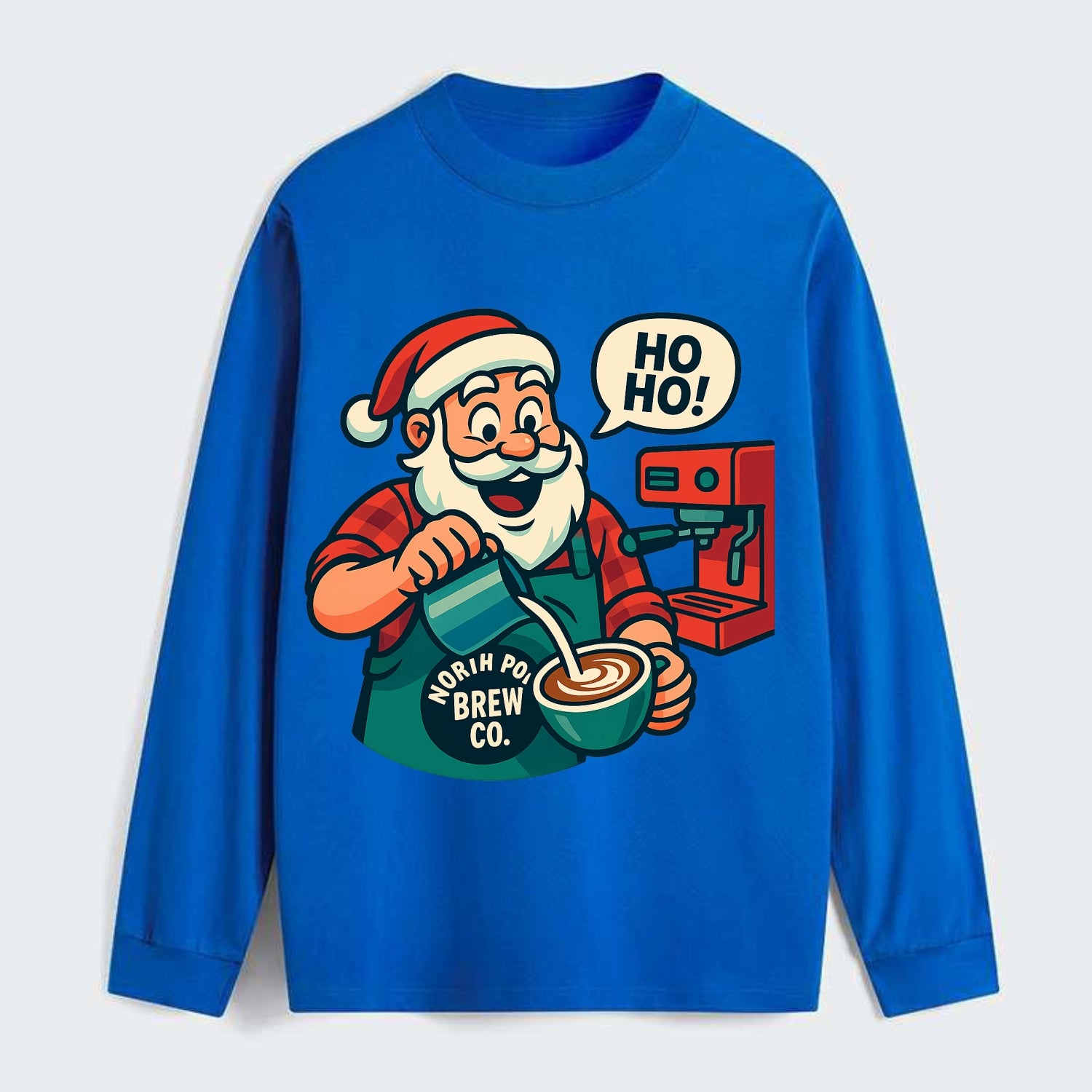 Santa Barista - Classic Long Sleeve Shirt - Blue
