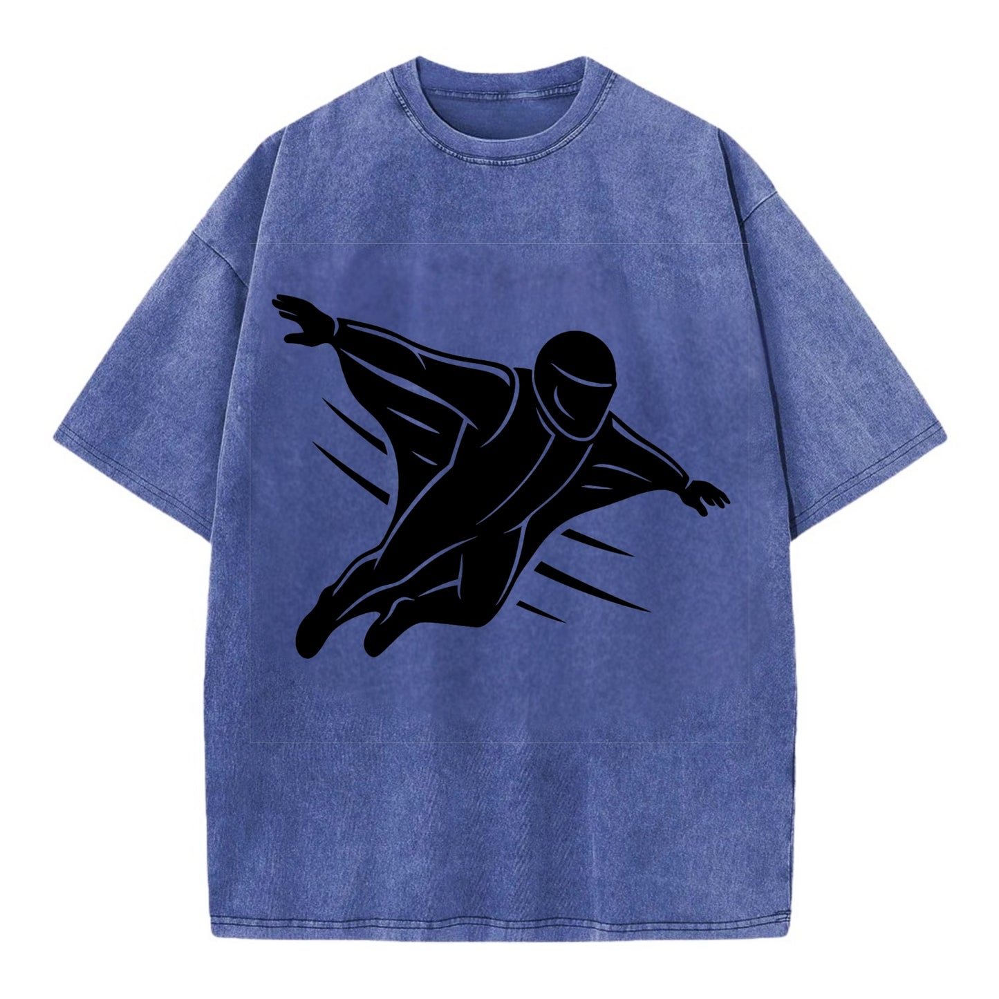 Wingsuit flyer gliding - Vintage T-shirt - Blue