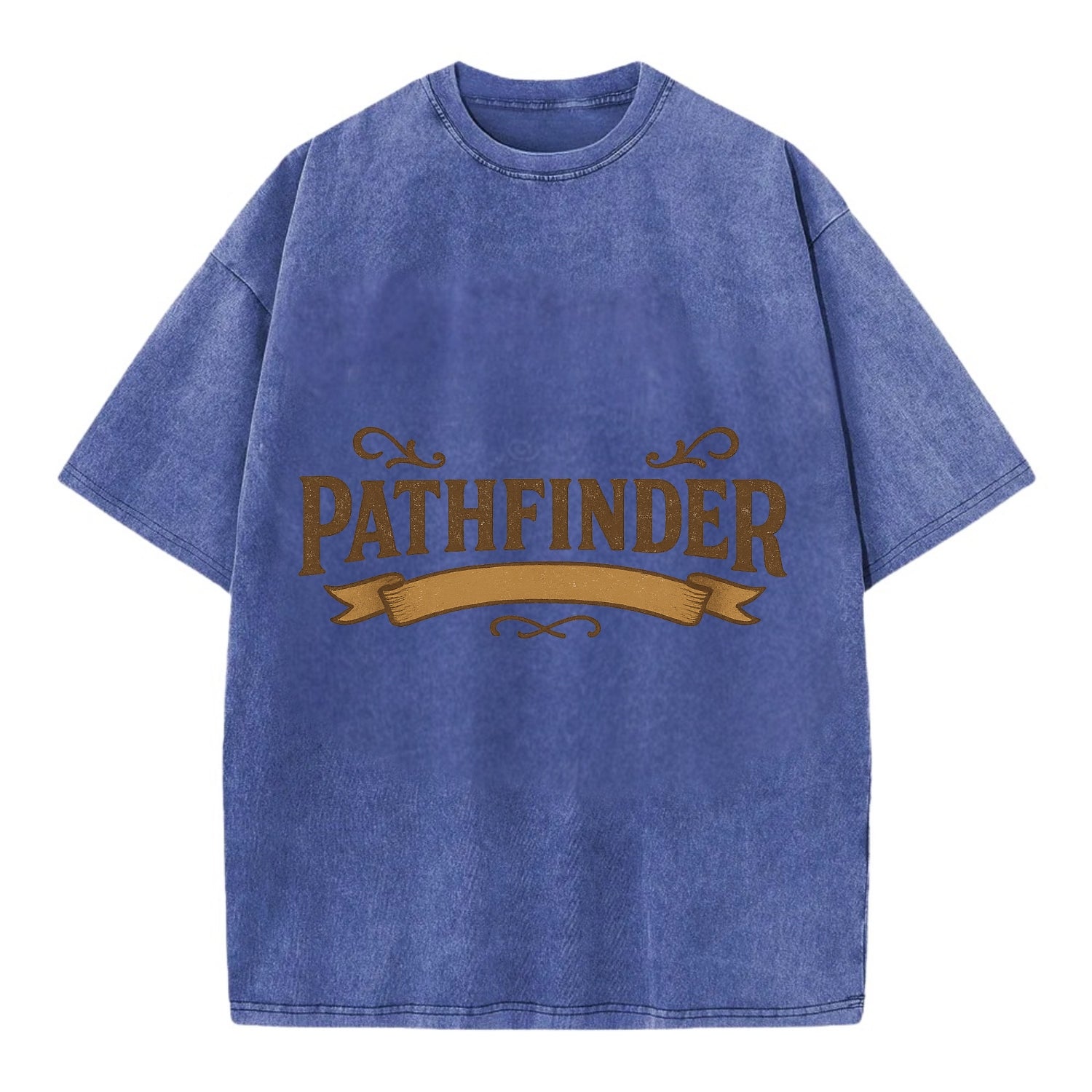 Bold typography design - "PATHFINDER" - finding the way, leading others - Vintage T-shirt - Blue