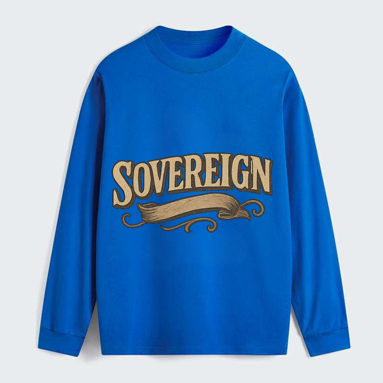 Bold typography design - "SOVEREIGN" - self-ruled, autonomous, in - Classic Long Sleeve Shirt - Blue