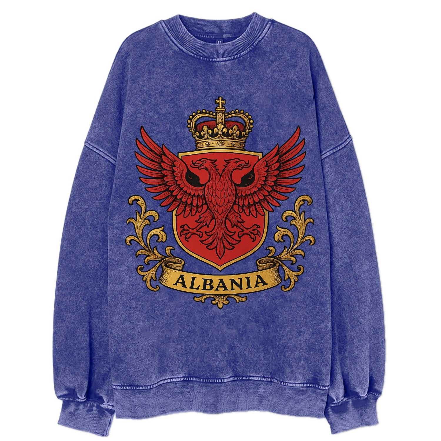 Albania Heritage Badge  - Vintage Sweatshirt - Blue