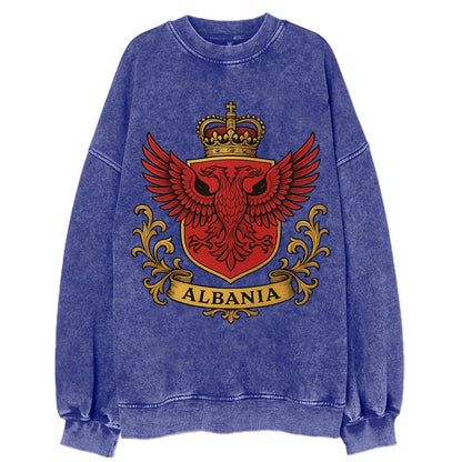 Albania Heritage Badge  - Vintage Sweatshirt - Blue