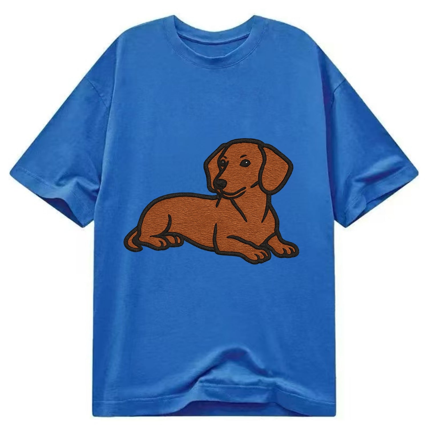 Dachshund - Red smooth relaxed lying dow Classic T-shirt - Blue