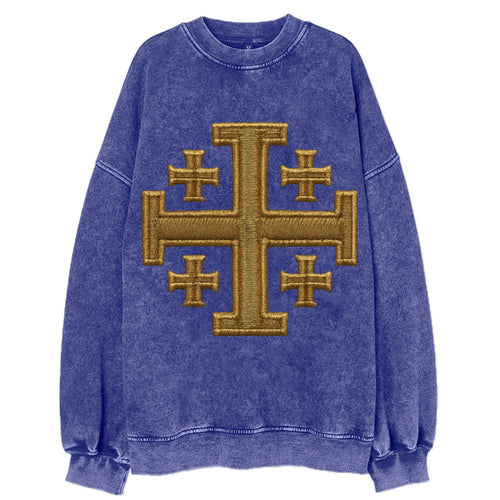 Jerusalem Cross  - Vintage Sweatshirt