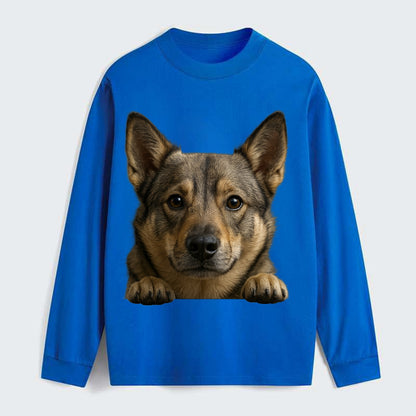Swedish Vallhund  - Classic Long Sleeve Shirt - Blue