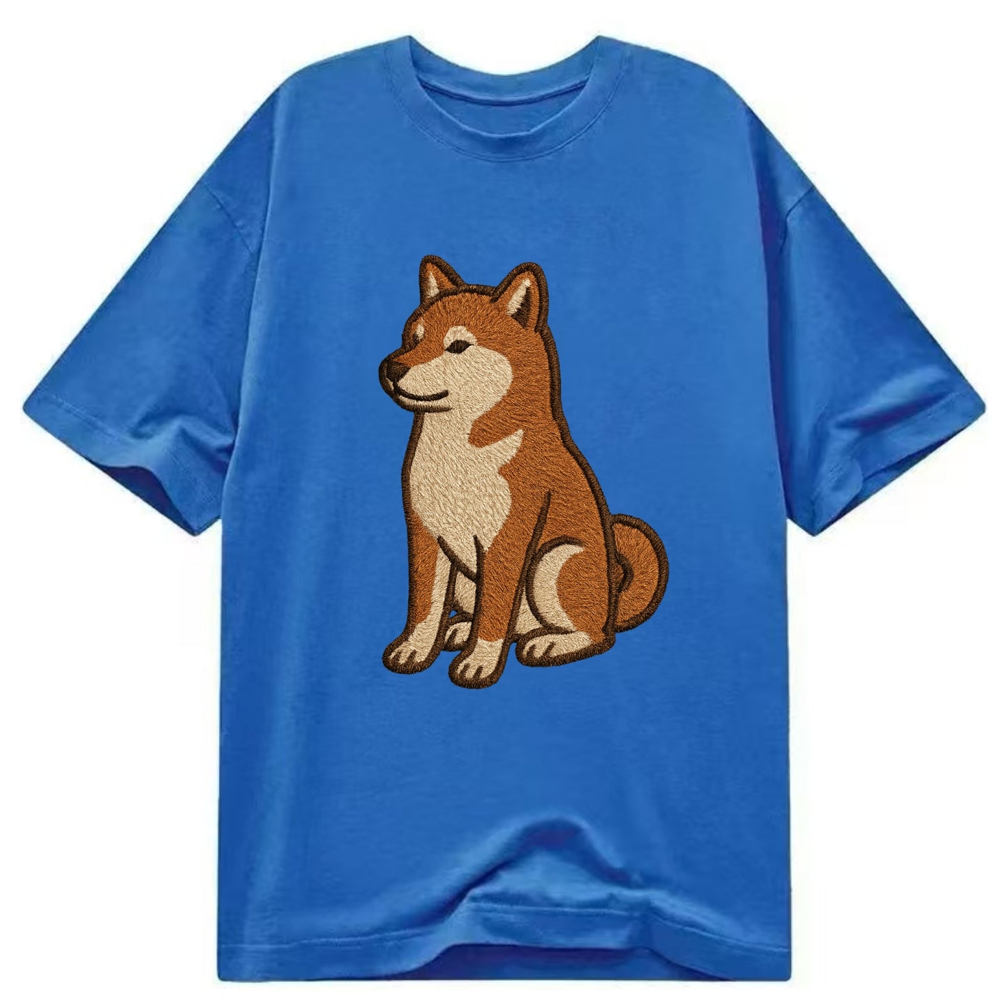 Shiba Inu - Red sesame embroidered sitti Classic T-shirt - Blue