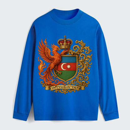 Azerbaijan Fire Phoenix Emblem - Classic Long Sleeve Shirt - Blue