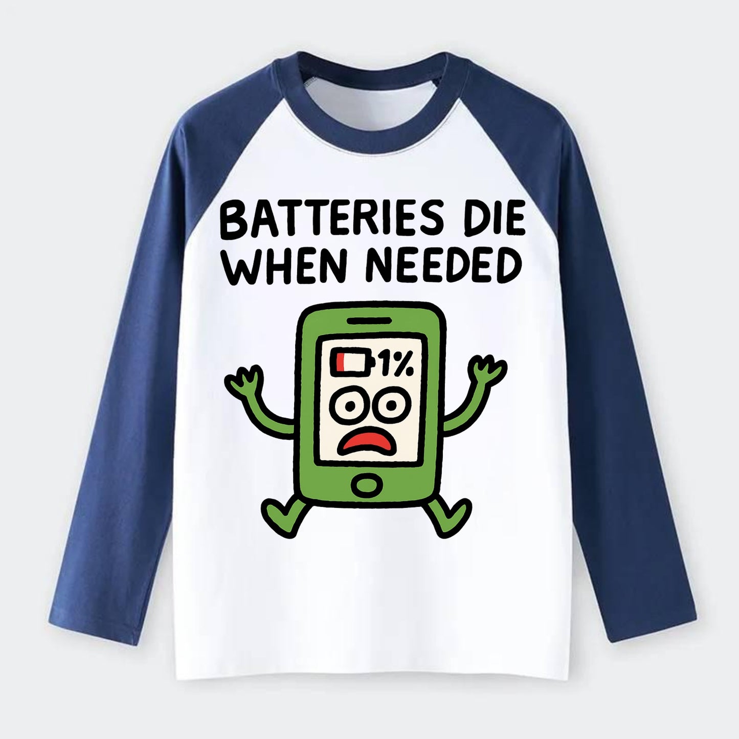 Hammer and Anvil  - Raglan Long Sleeve T-Shirt - Blue