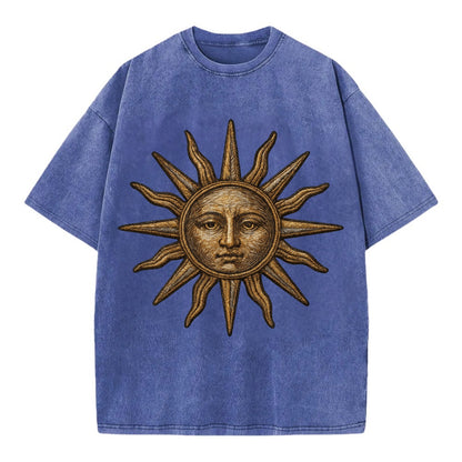 Sun Rays  - Vintage T-shirt - Blue