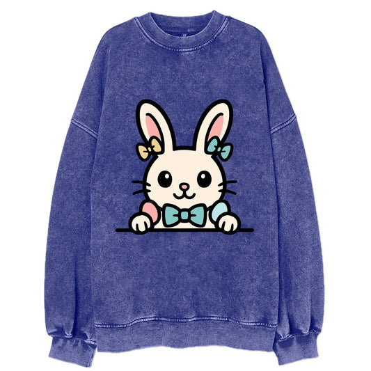 Easter Bunny  - Vintage Sweatshirt - Blue