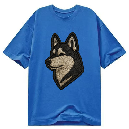 Siberian Husky - Contemporary wolf-like - Classic T-shirt - Blue