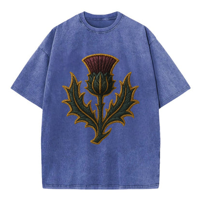 Scottish Thistle  - Vintage T-shirt - Blue