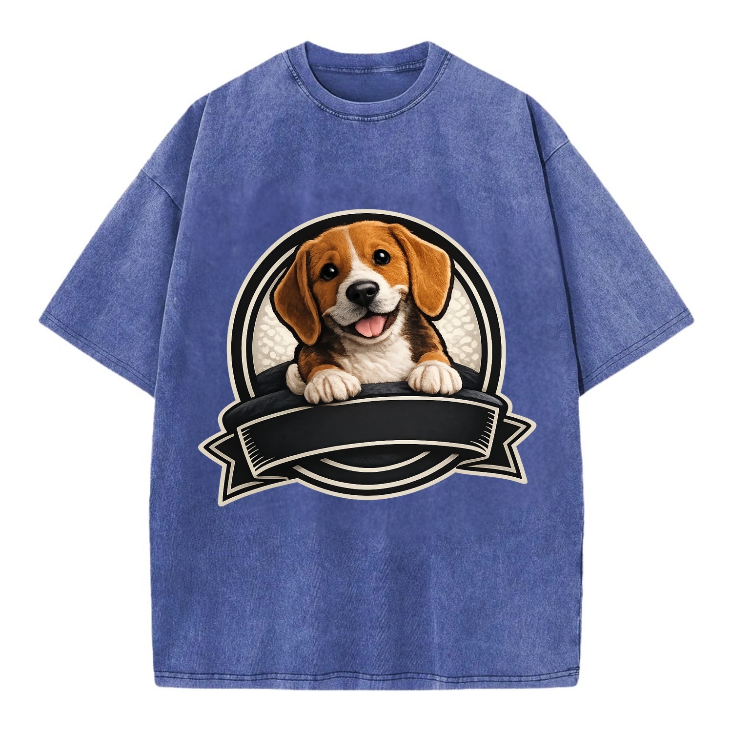 Paws Up Beagle - Vintage T-shirt - Blue