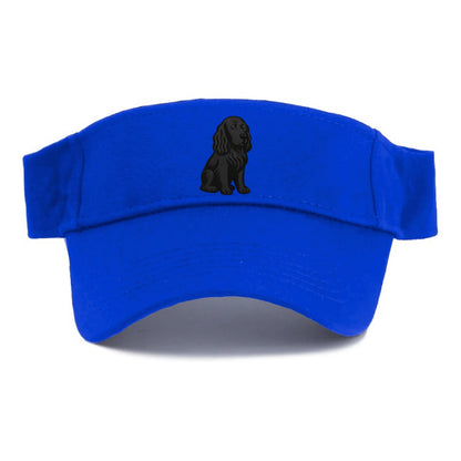 Field Spaniel - Black silky coat embroidered pose - Visor - Blue