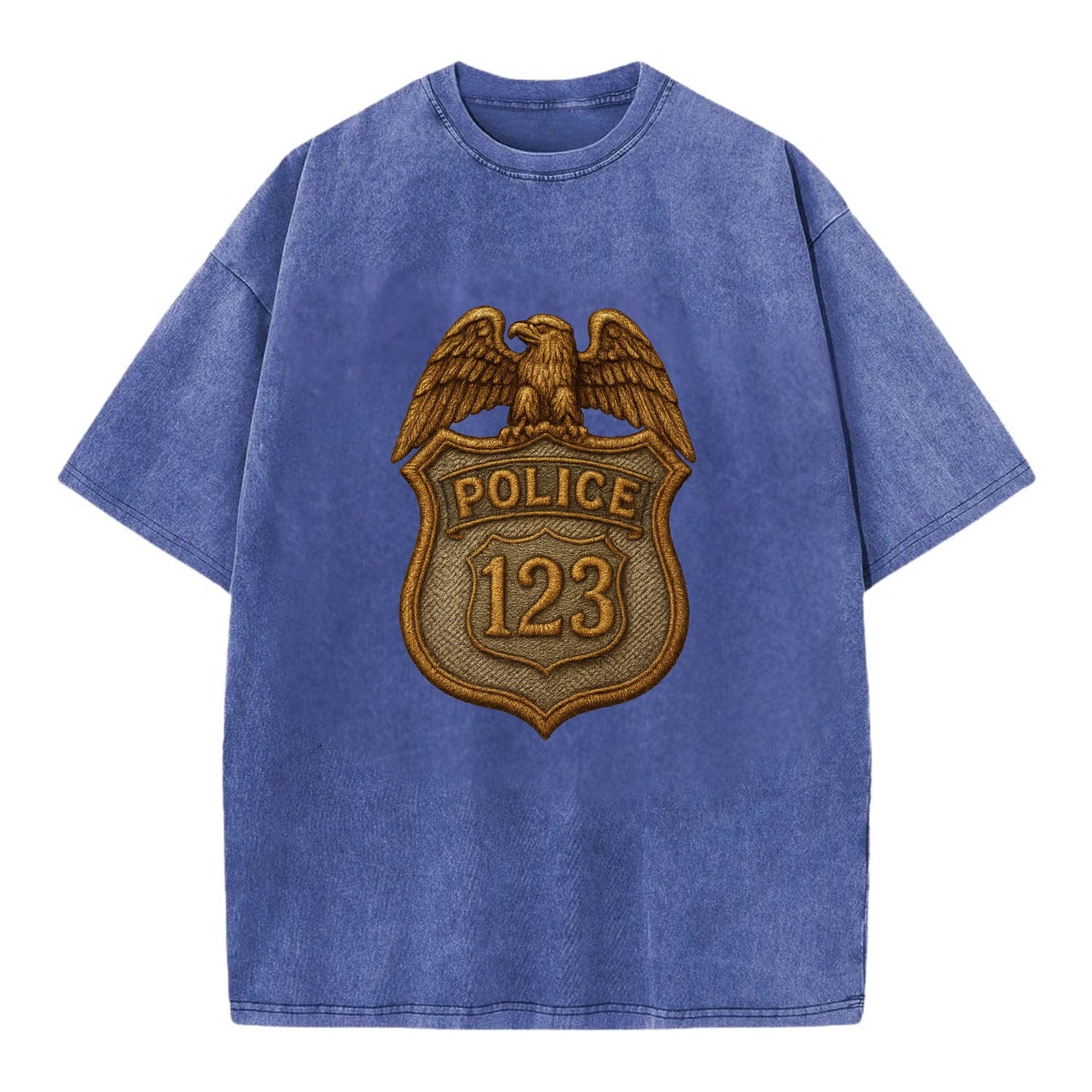 Police Badge  - Vintage T-shirt - Blue