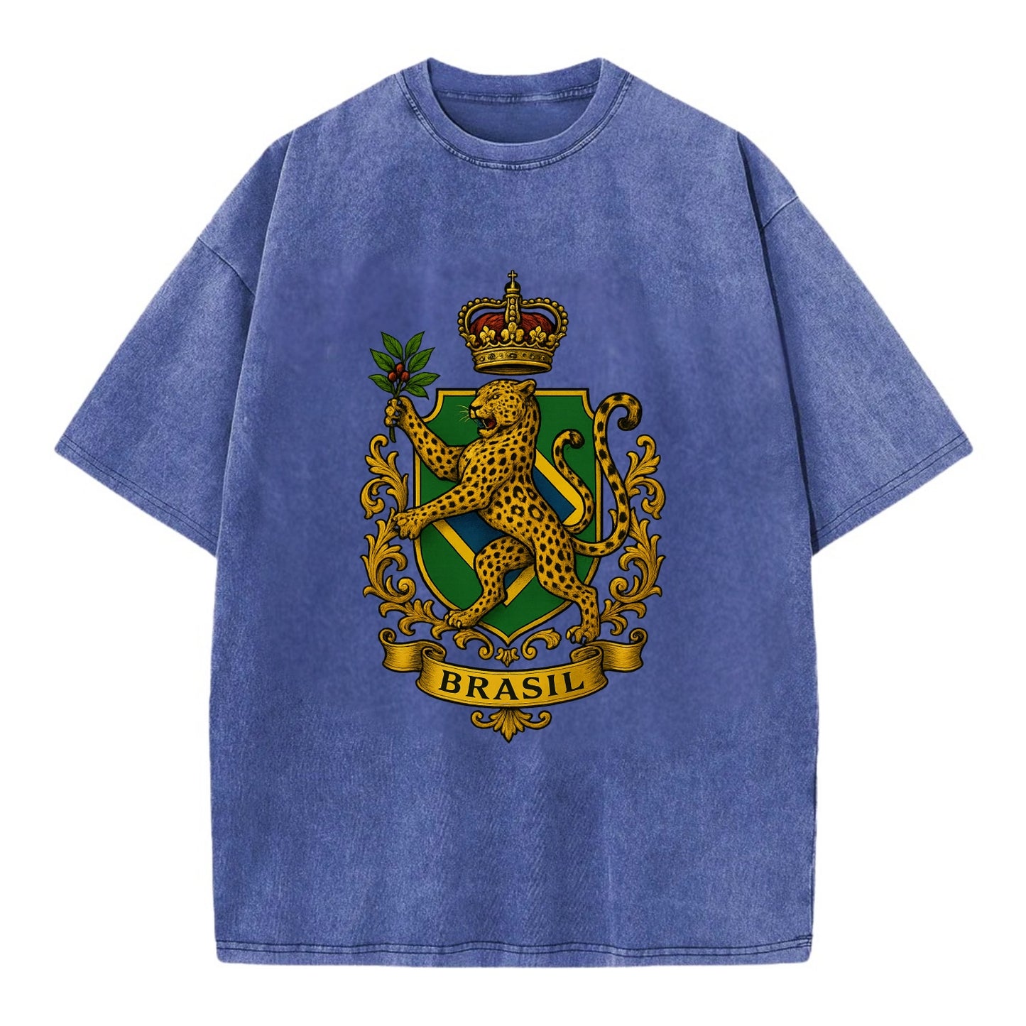 Brazil Jaguar Emblem  - Vintage T-shirt - Blue