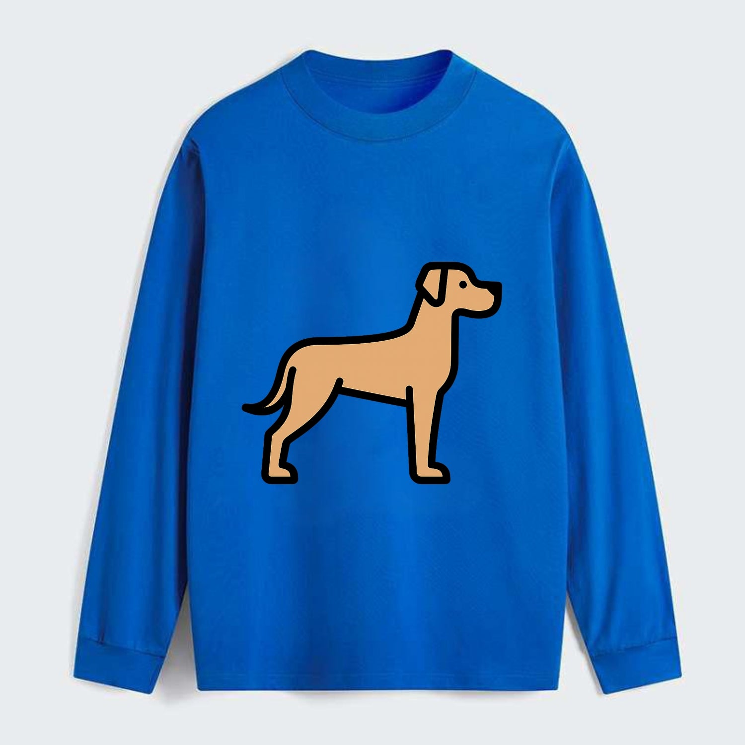 Great Dane - Fawn colored flat side profile - Classic Long Sleeve Shirt - Blue