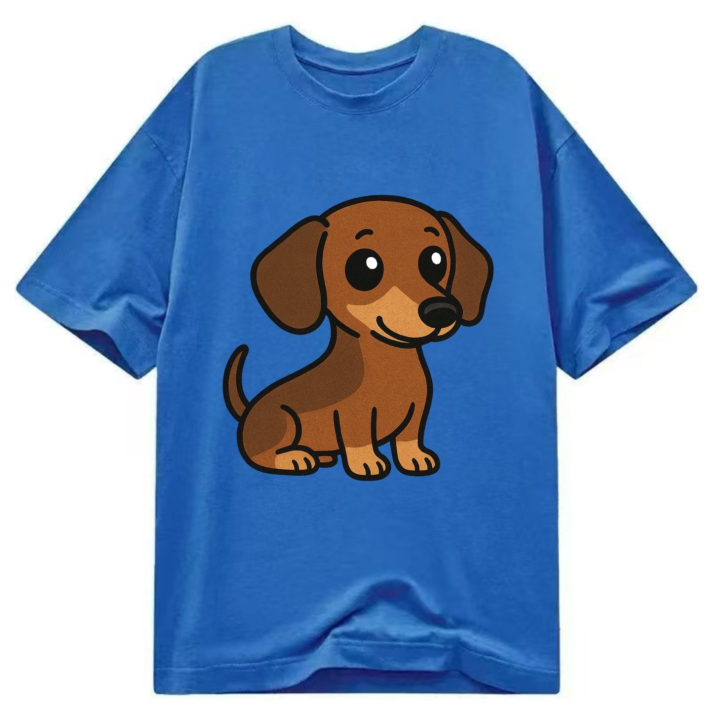 Dachshund - Long body profile view - Classic T-shirt - Blue