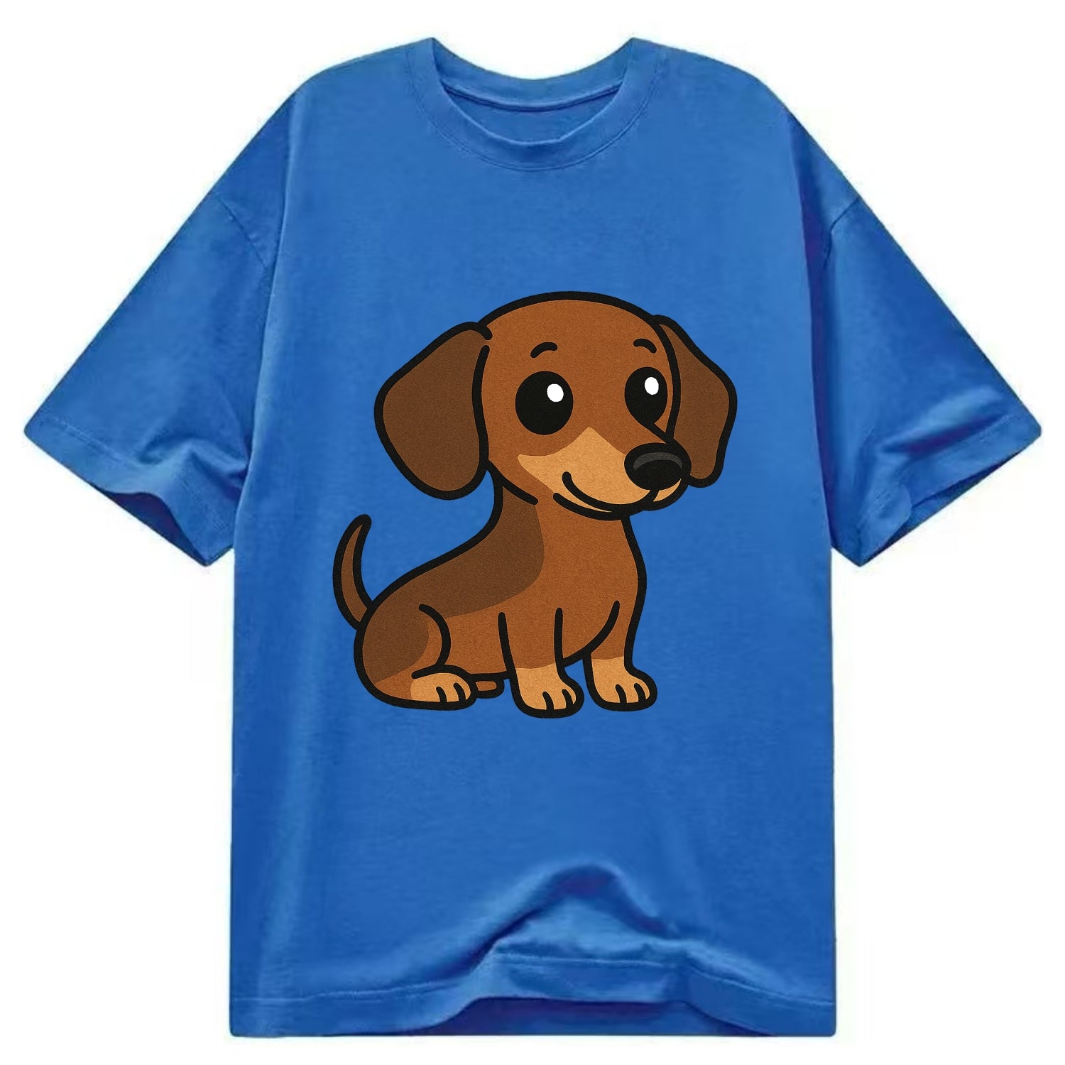 Dachshund - Long body profile view - Classic T-shirt - Blue