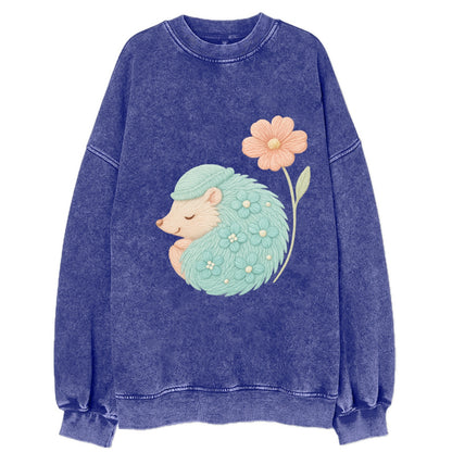 Aqua Hedgehog - Vintage Sweatshirt - Blue